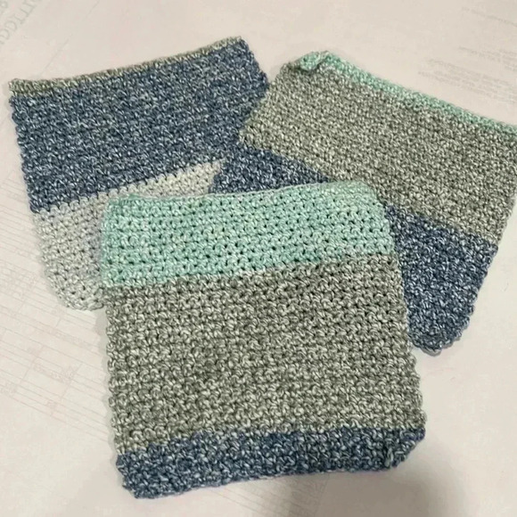 Hand Crocheted Washcloth/Dishcloth - Set of 3 - Picture 1 of 6
